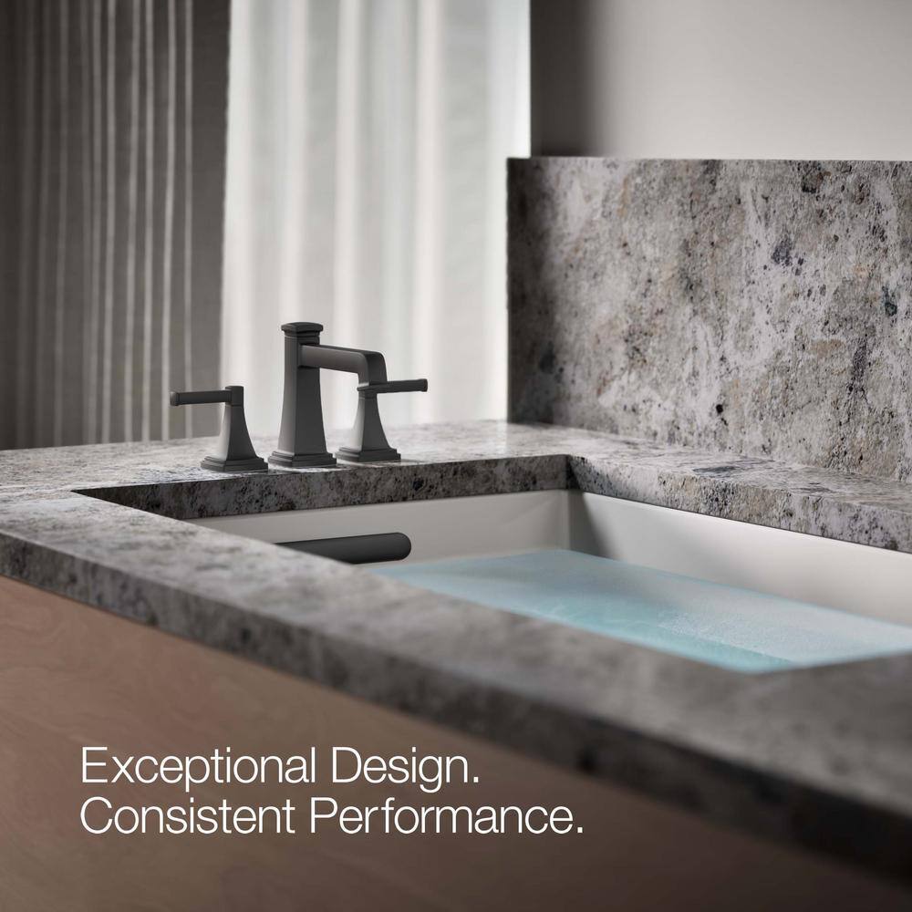 Matte Black Deck Mount Bath Faucet Trim Kit with Diverter Spout