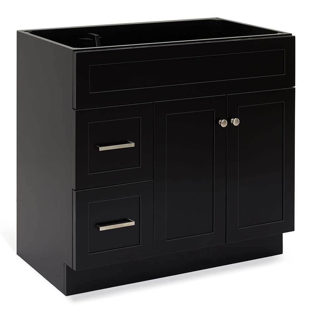 Hamlet 36" Black Solid Wood Freestanding Vanity Cabinet