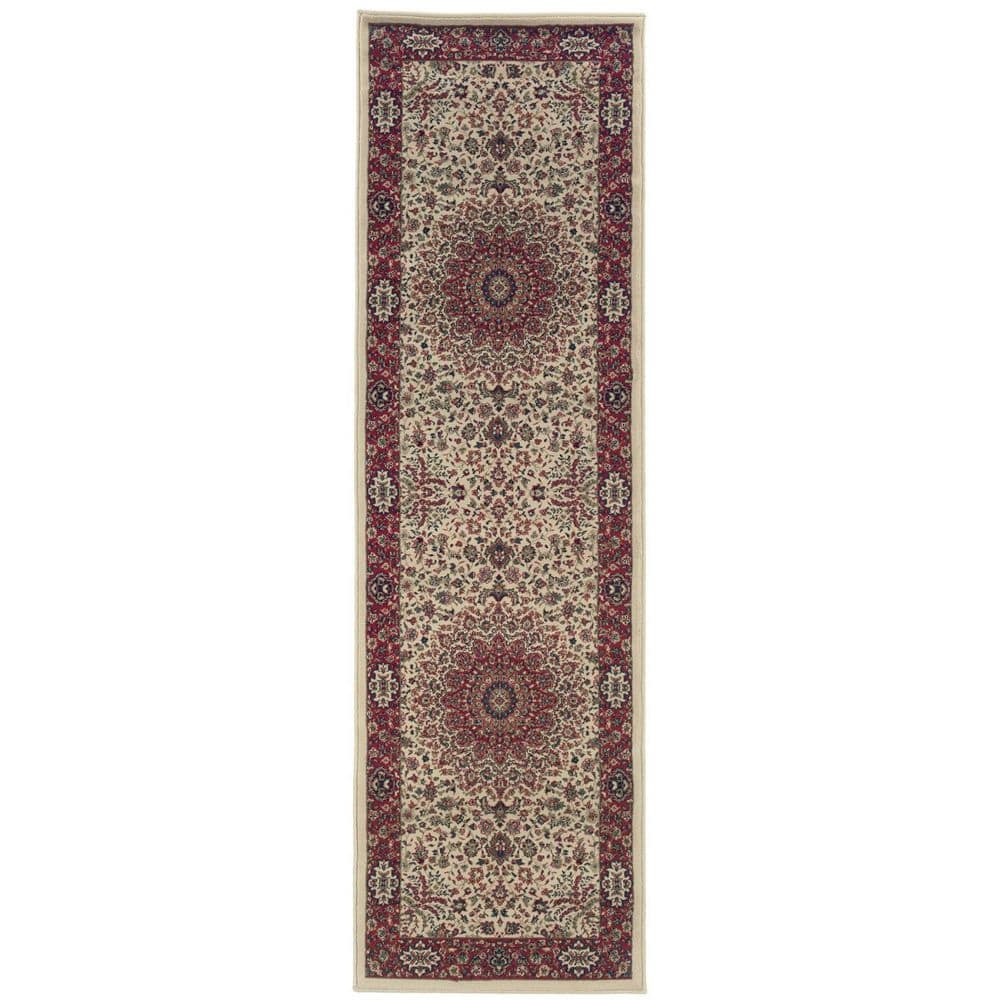 2 X 9 Ivory, Red Oriental Washable Area Rug Runner Rug price history on PriceWatchPro