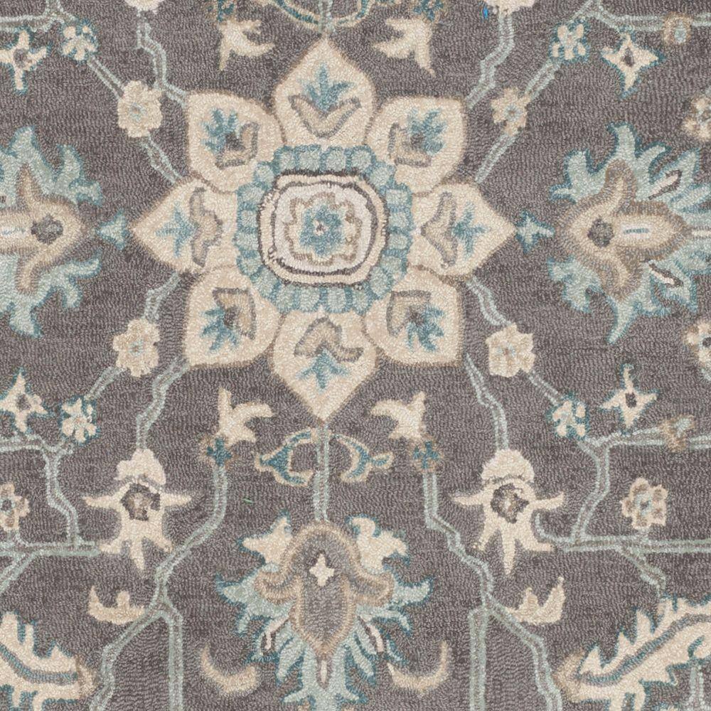 Gray Floral Hand-Tufted Wool 8' x 10' Area Rug