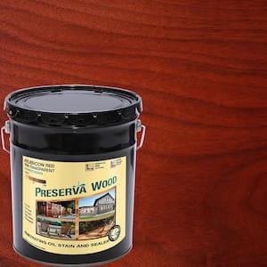 5 gal. Rubicon Red Semi-Transparent Oil-Based Wood Stain