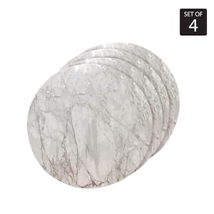 Marble Cork 15 in. x 15'' In. Grays and Silver Cork Round Placemats Set of 4