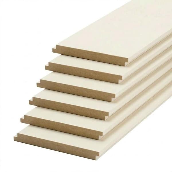 9/16 in x 5-1/4 in x 8 ft. Primed Nickel Gap MDF Shiplap Board (6-Pack)