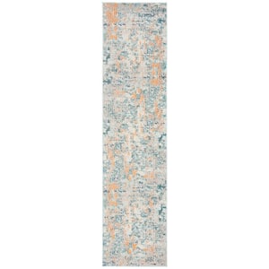 Madison Light Blue/Beige 2 ft. x 8 ft. Geometric Runner Rug