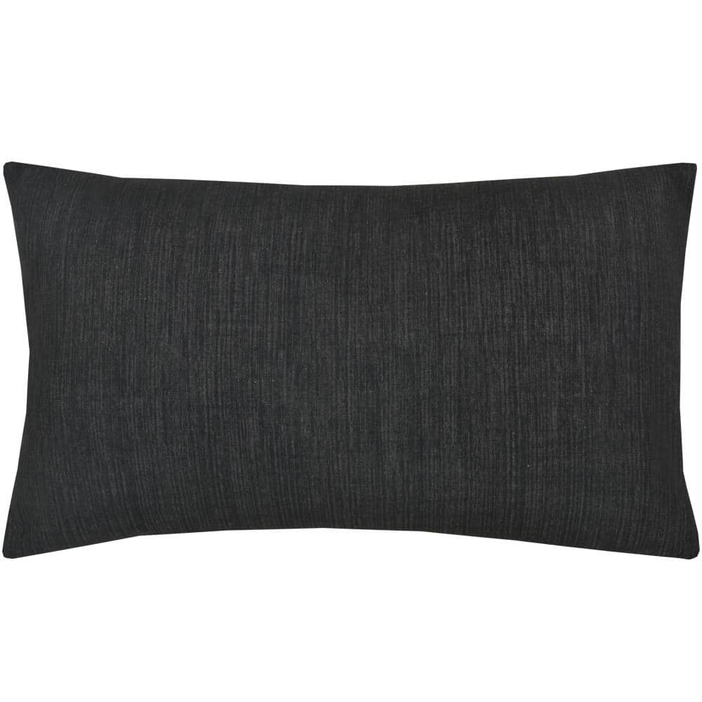 Gray Embroidered Damask Rectangular Accent Pillow