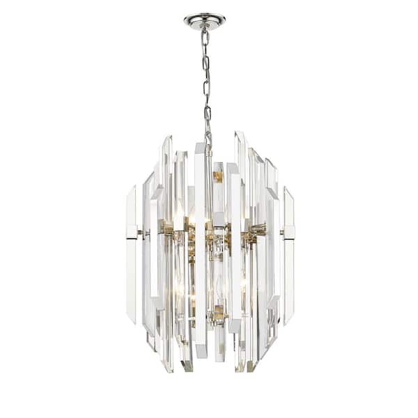 Filament Design 9-Light Polished Nickel Pendant with Clear Crystal