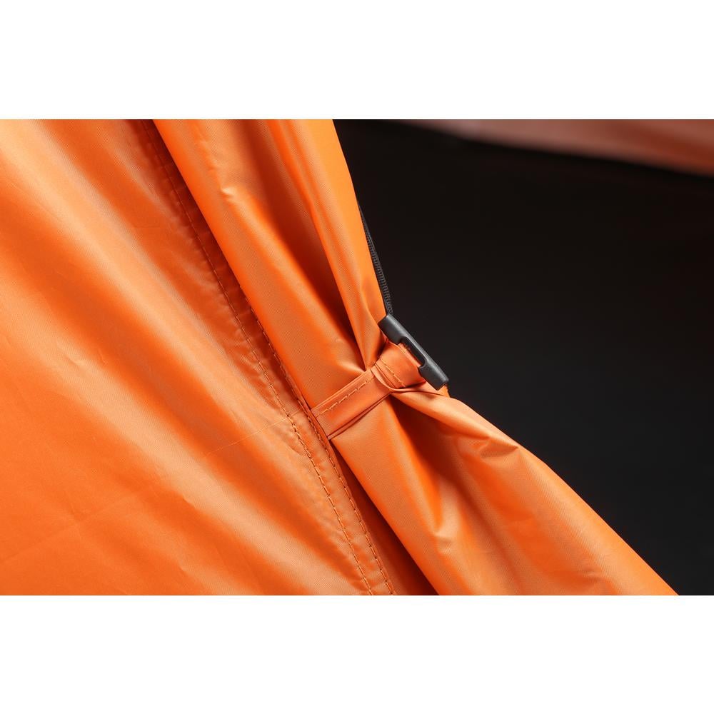 EchoSmile 4-Person Black and Orange Pop Up Camping Tent