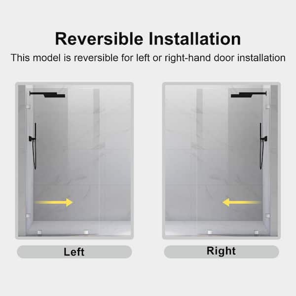UKH07B2 30 in. W x 80 in. H Frameless Fixed Shower Door Panel in Chrome, SGCC 3/8 in. Clear Tempered Glass
