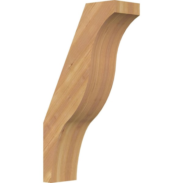 Ekena Millwork 5 1/2"W x 14"D x 26"H Funston Smooth Knee Brace, Western Red Cedar