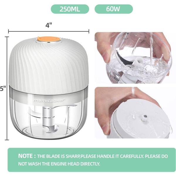 Lynzavix Mini Electric Garlic Chopper Compact White Vegetable