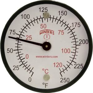 TMT Series 2 in. Black Steel Case Surface Magnet Thermometer with Temperature Range of 0-250° F/C
