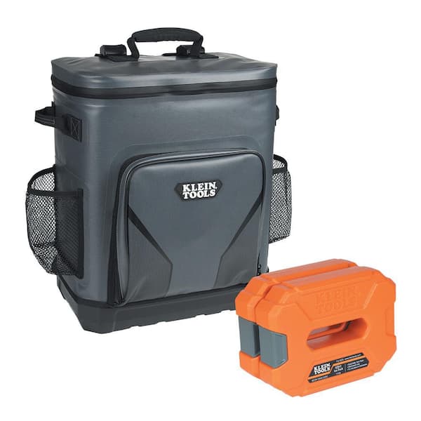 Klein Tools 22 .8 Qt. Backpack Cooler and Ice Pack Set, 3-Piece