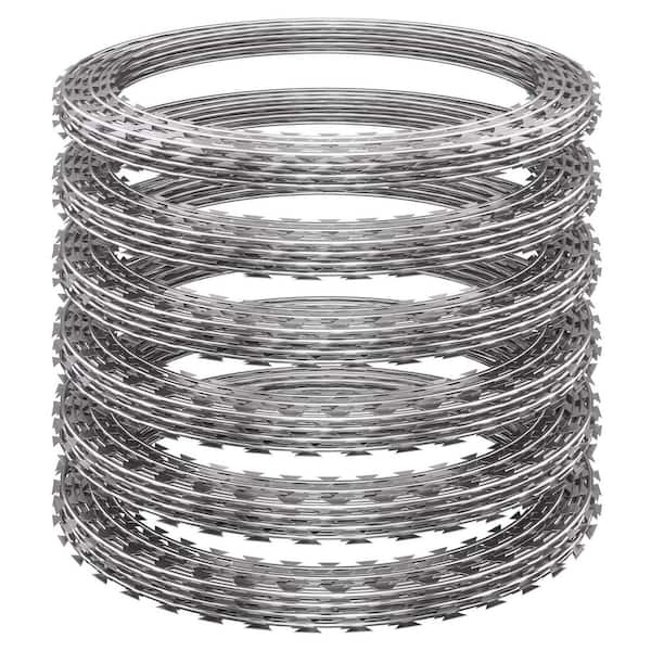 296 ft. Galvanized Steel Concertina Wire Fencing with Pliers Gloves for Garden Wall Farm Factory Back Yard Security