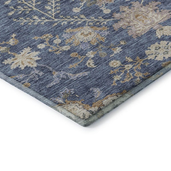Mayfield Premium Machine Washable Abstract AMF1156 Blue 3 ft. x 4 ft. Area Rug