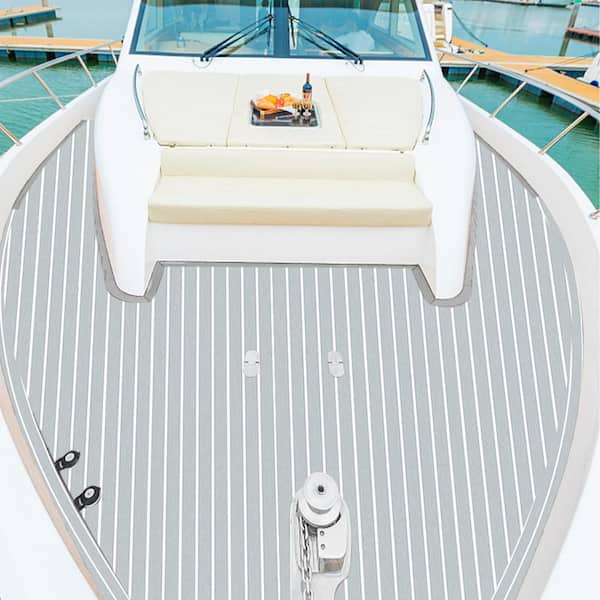 2400*550*6mm Boat Flooring Eva Foam Faux Teak Carpet Blanket Brown