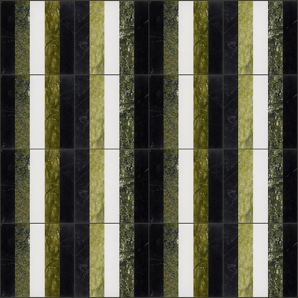 Elizabeth Sutton Bow Soul 12 in. x 12 in. Polished Marble Floor and Wall Mosaic Tile (1 sq. ft. / Sheet)