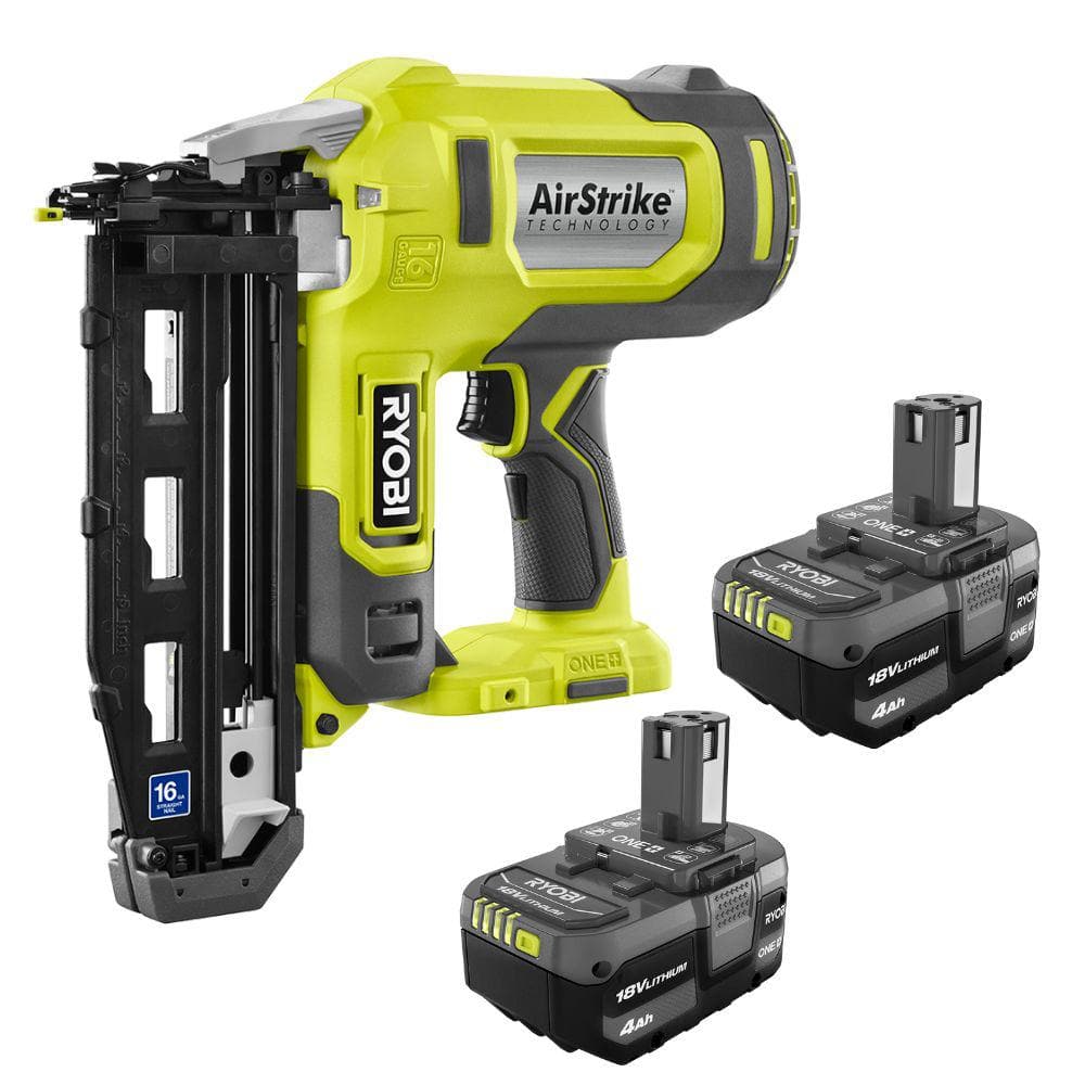 RYOBI ONE+ 18V AirStrike 16Gauge Cordless Finish Nailer with ONE+ 18V