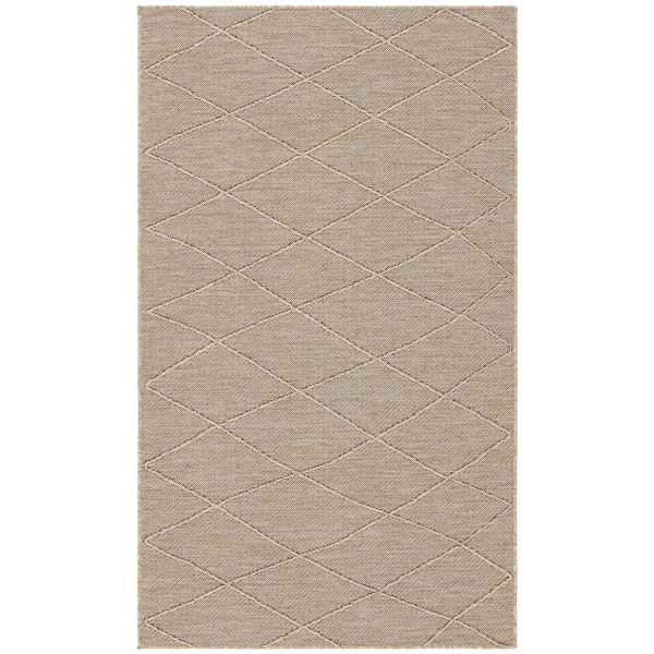Nourison Practical Solutions Natural 3 ft. x 5 ft. Diamond Contemporary Area Rug