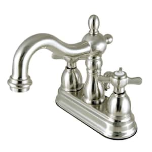 Essex 4 in. Centerset 2-Handle Bathroom Faucet with Plastic Pop-Up in Brushed Nickel