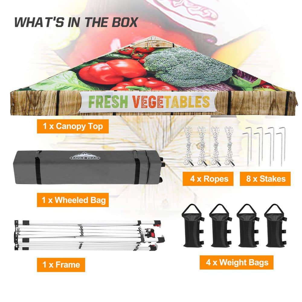 Eagle Peak 10x10 Vegetable Print Pop-Up Canopy Tent