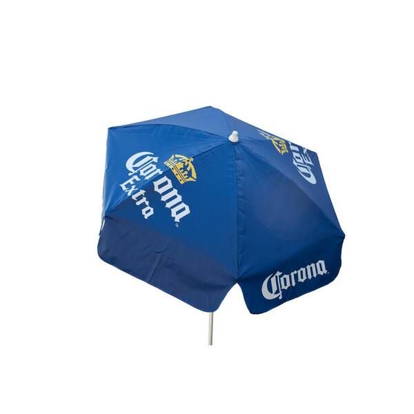 DestinationGear Corona Extra 6 ft. Aluminum Tilt Patio Umbrella in Blue Vinyl