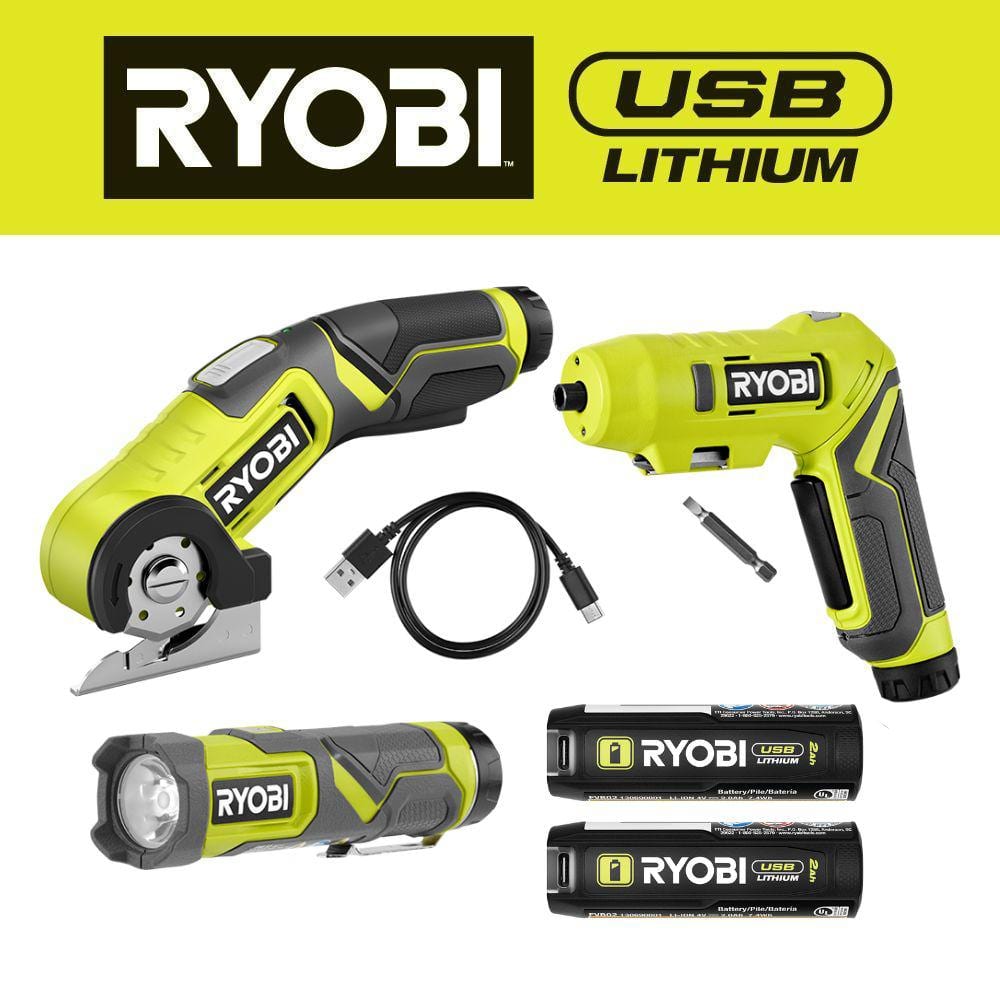 RYOBI USB Lithium 3-Tool Combo Kit with Flashlight RYOBI USB Lithium 3-Tool Combo Kit with Flashlight