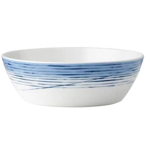 Hanabi 10.25 in, 90 fl. oz. Blue Porcelain Round Vegetable Bowl