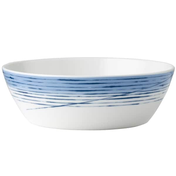 Noritake Hanabi 10.25 in, 90 fl. oz. Blue Porcelain Round Vegetable Bowl
