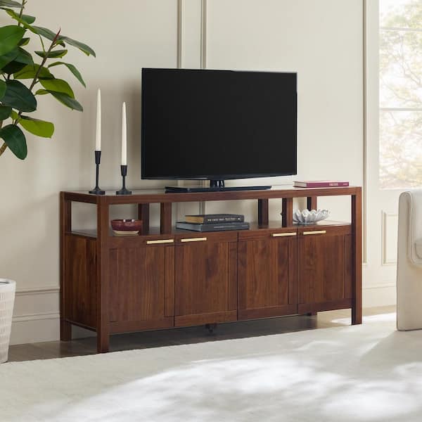 Walker Edison Credenza Moderna In Legno E Vetro – Buffet Con Antiribaltamento, 60 Cm, Colore Foglia Di Tè Scuro - 3