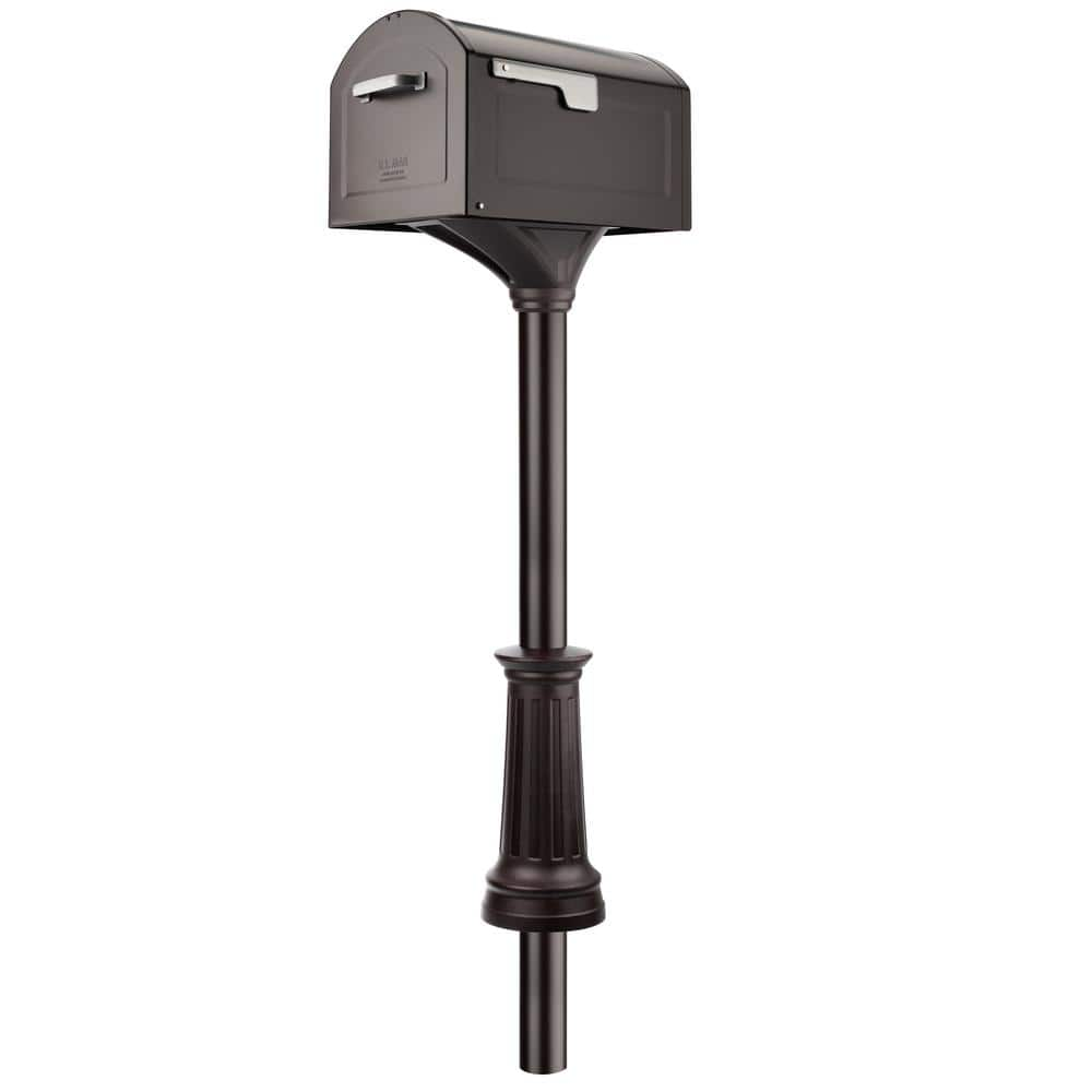 Architectural Mailboxes Centennial Rubbed Bronze, Extra Large, Steel Mailbox and Decorative Post Combo Kit, Browns/Tans