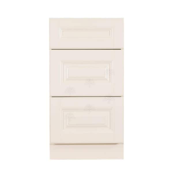 LIFEART CABINETRY Oxford Assembled 18 in. x 21 in. x 32 in. Bath Vanity Drawer Base Cabinet with 3 Drawers in Creamy White Finish