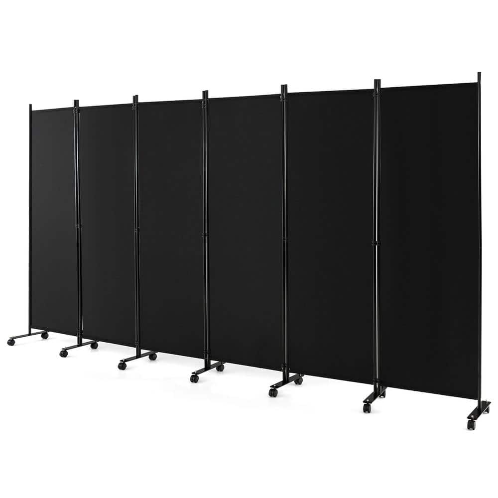 Costway 6Panel Folding Room Divider 6 ft. Rolling Privacy Screen with