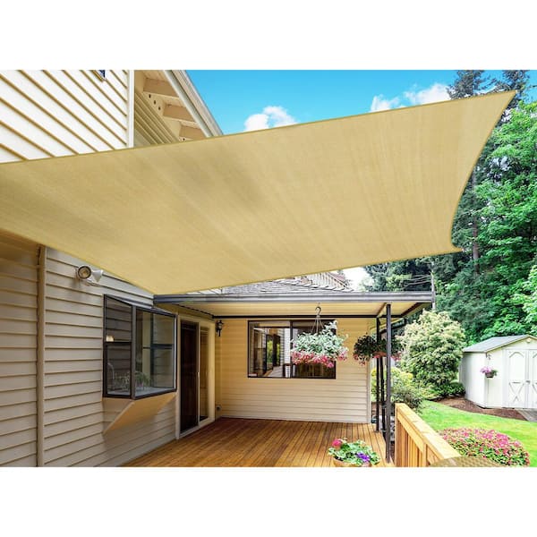 Ifenceview Beige Square 20' Sun Shade Sail Pool Canopy Awning Outdoor Commercial 