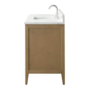 60 in. W x 22 in. D x 34 in. H Single Sink Bathroom Vanity Cabinet in Natural Oak with Engineered Marble Top