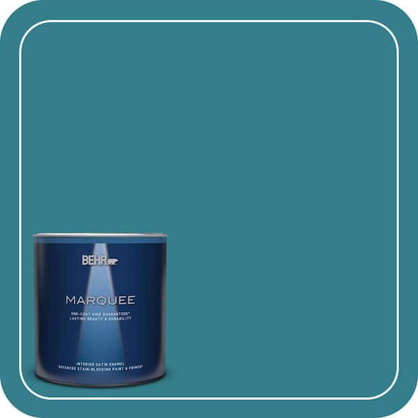 BEHR MARQUEE 1 qt. Home Decorators Collection #HDC-CL-27 Calypso Blue Satin Enamel Interior Paint & Primer