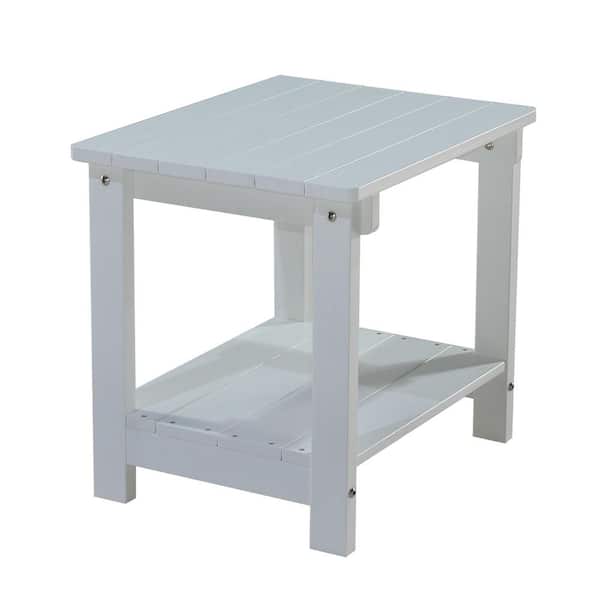 Sudzendf White Plastic Outdoor Patio Side Table, Coffee Table