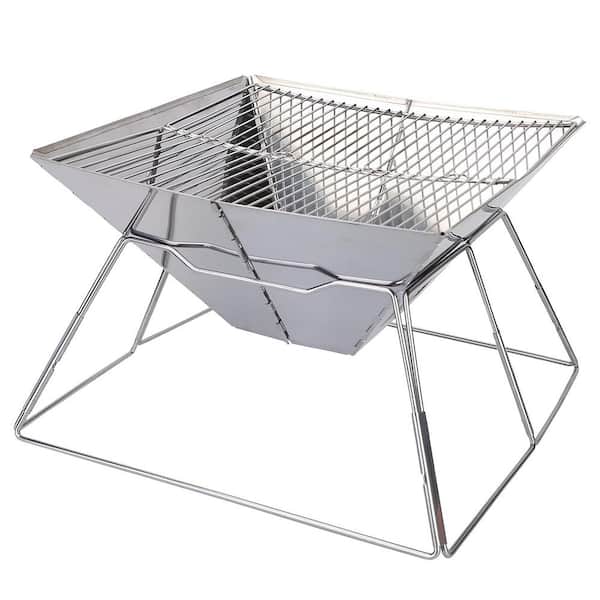 cenadinz Portable BBQ Charcoal Grill in Stainless Steel