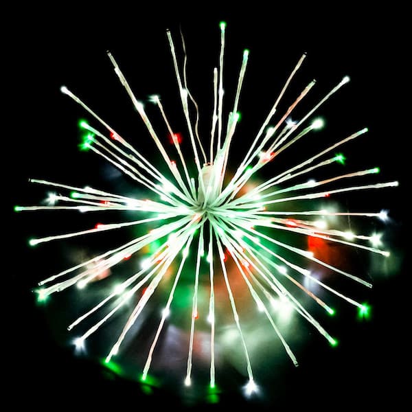 HOLIDYNAMICS HOLIDAY LIGHTING SOLUTIONS 24 in. Pure White/Red/Green LED Christmas Spritzer