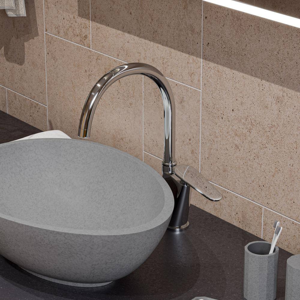 21" Gray Ceramic Oval Vessel Sink