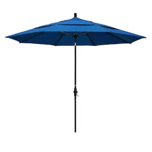 11 ft. Fiberglass Collar Tilt Double Vented Patio Umbrella in Pacific Blue Pacifica