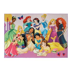 Princess Party Multi-Colored 5 ft. x 7 ft. Indoor Juvenile Area Rug