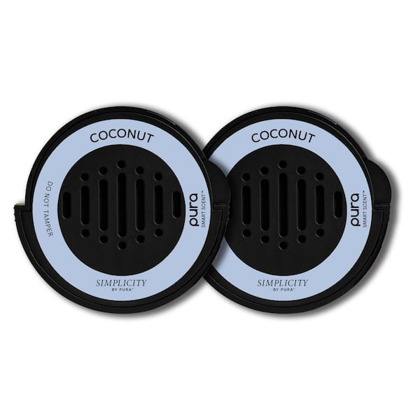 Pura Coconut by Simplicity - Fragrance Refill for Car Diffuser - Up to 30-Days of Scent for Your Car Per Refill - 2-Pack