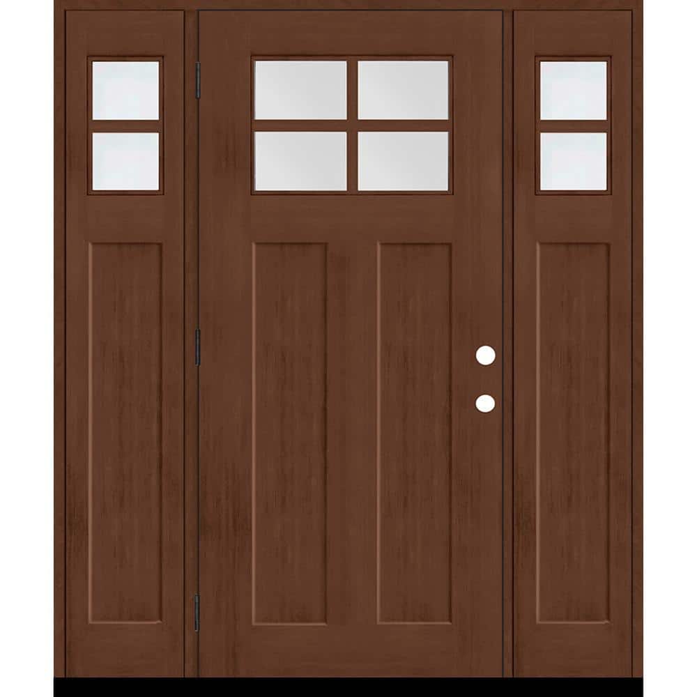 Regency 64 in. x 80 in. RHOS 4L-1/4Toplite Clear Glass Chestnut Stain Fir Fiberglass Prehung Front Door with Dbl 12in.SL price history on PriceWatchPro