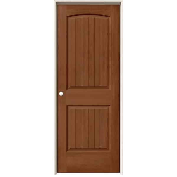 JELD-WEN 24 in. x 80 in. Santa Fe Hazelnut Stain Right-Hand Molded Composite Single Prehung Interior Door