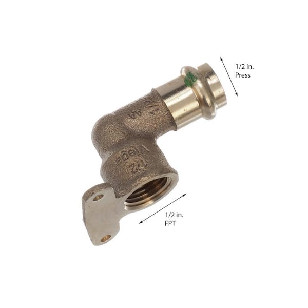 ProPress 1/2 in. Press x FPT Zero-Lead Bronze 90-Degree Hi Ear Elbow (5-Pack)