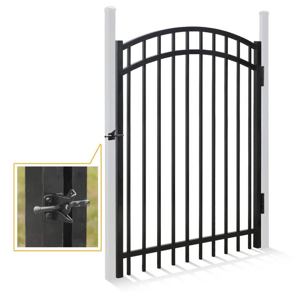 5 ft. x 4 ft. Anti-Rust Metal Black Arched Fence Gate price history on PriceWatchPro