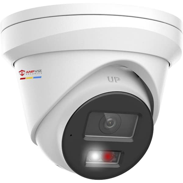 8MP POE Outdoor Smart Camera Plug-In Security Camera with Color Night Vision One Way Talk, White