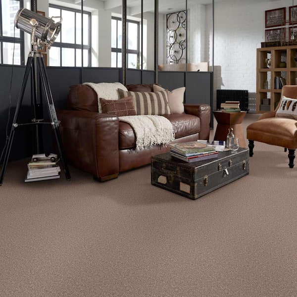 Palmdale II - Honey Wheat - Brown 31.2 oz. Polyester Texture Installed Carpet
