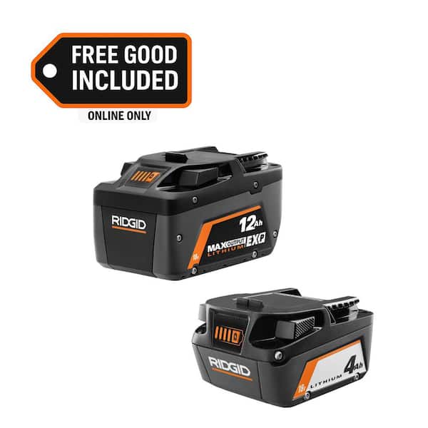 18V 12.0 Ah MAX Output EXP Lithium-Ion Battery with FREE 4.0 Ah Battery