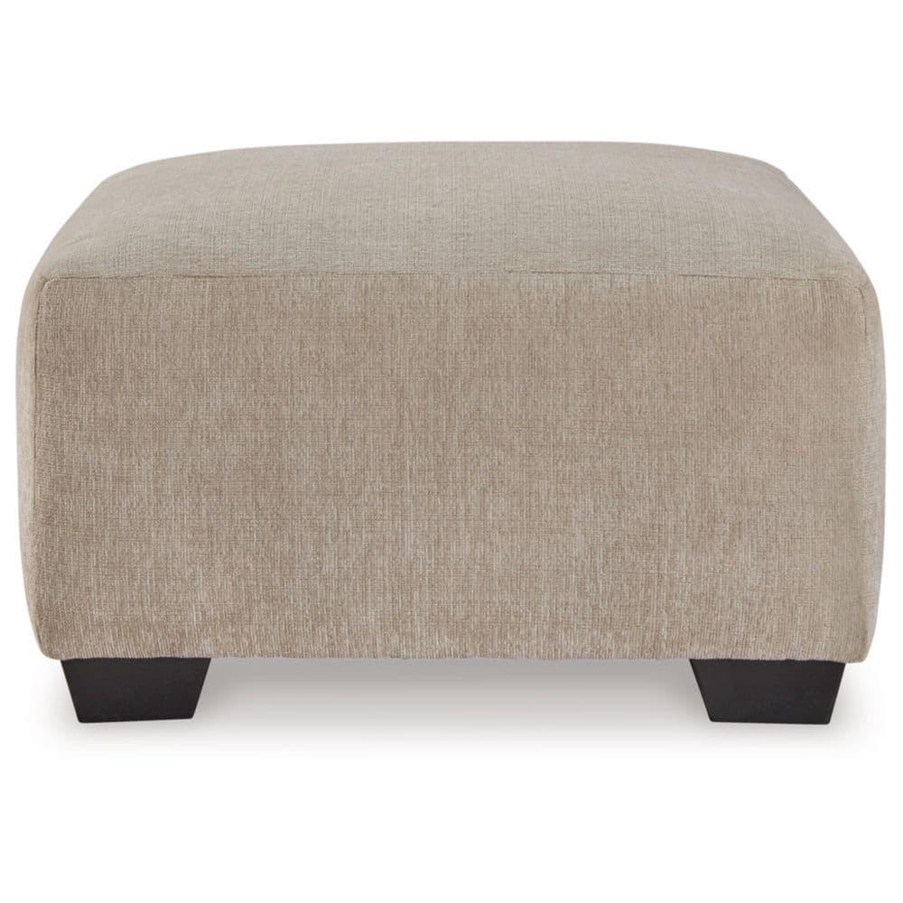 Beige Oversized Contemporary Storage Pouf Ottoman